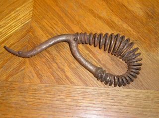 Antique Lid Lifter Spring Handle For Pot Belly Cast Iron Wood,  Coal Stove