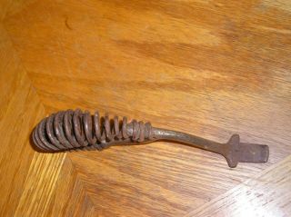 ANTIQUE LID LIFTER SPRING HANDLE FOR POT BELLY CAST IRON WOOD,  COAL STOVE 2