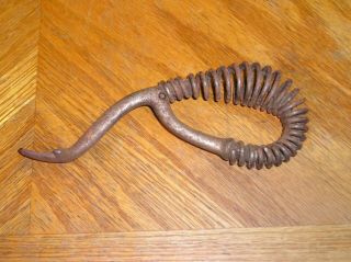 ANTIQUE LID LIFTER SPRING HANDLE FOR POT BELLY CAST IRON WOOD,  COAL STOVE 3