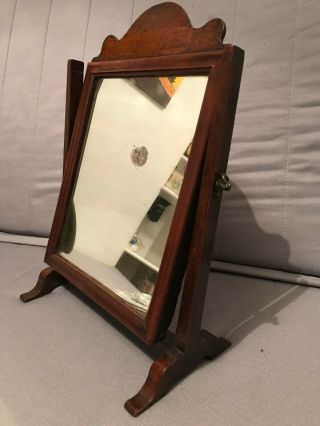 Antique Vintage Dressing Table Wooden Mirror Mid 18th Century