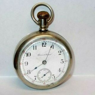Antique Circa 1890`s Burns & Gosser 18s 17 Jewel Fahy`s Oresilver Pocket Watch