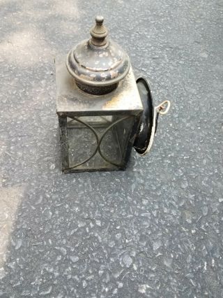 Vintage Indoor Sconce Wall Light Fixture Square Glass,  Brass,  Bronze,  See Photo,  S