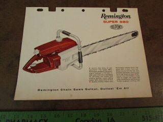 Vintage Remington Chainsaw Paper Print Ad 880 Specs Sign Display Dupont