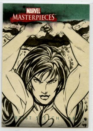 2008 Marvel Masterpieces 3 Sketch Card - Unknown Artist - She Hulk