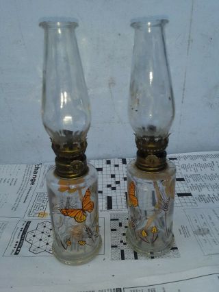 Vintage Lamplight Farms Oil Lamp 3 Butterfly 