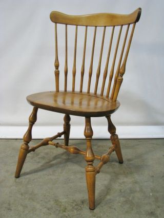 Vintage Ethan Allen Solid Maple & Birch Nutmeg " Governor Bradford " Side Chair /4