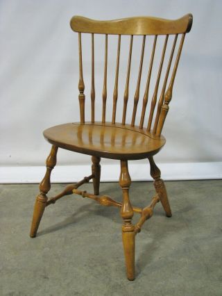 Vintage Ethan Allen Solid Maple & Birch Nutmeg " Governor Bradford " Side Chair /1