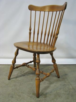 Vintage Ethan Allen Solid Maple & Birch Nutmeg " Governor Bradford " Side Chair /3