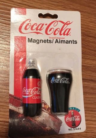 Nip 1995 Coca Cola Magnets Series Set Bottle Glass Vtg