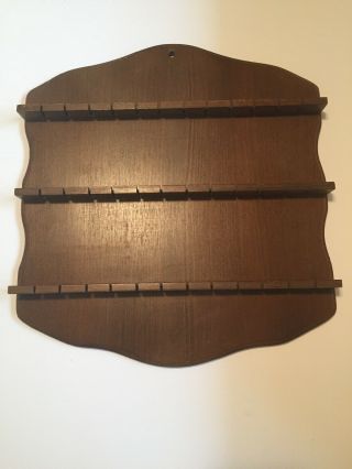 Vintage Wood Souviner Spoon Rack Wall Hanging Holds 36 Spoons
