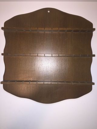 Vintage Wood Souviner Spoon Rack Wall Hanging Holds 36 Spoons 3