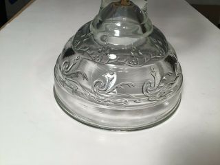 VTG 16 3/4”P&A Dorset Clear Glass Oil Lamp w/Eagle Burner - Large Painted Chimney 2