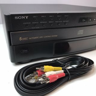 Sony Cdp - C322m Cd Player 5 Disc Automatic Disc Loading System Vtg W Rca A/v