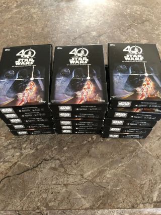 2017 Topps Star Wars 40th Anniversary Hobby Card Box 15 Packs