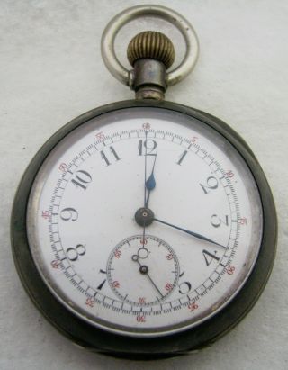 Antique Swiss Silver Chronograph Pocket Watch Parts Repair