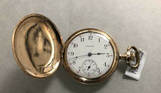 1908 Elgin Grade 286 Model 2 Pocket Watch Gold Filled Full Hunter Case 2