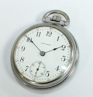 Waltham Pocket Watch 18 Size 15 Jewel Open Face - Running Ad168