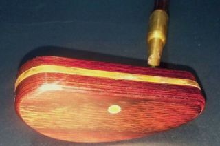 Brass And Diamond Wood Golf Putter - Vintage Style - Wood Head