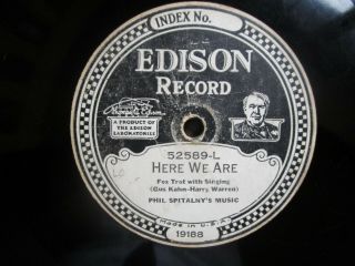 RARE 1929 Edison Diamond Disc 52589 