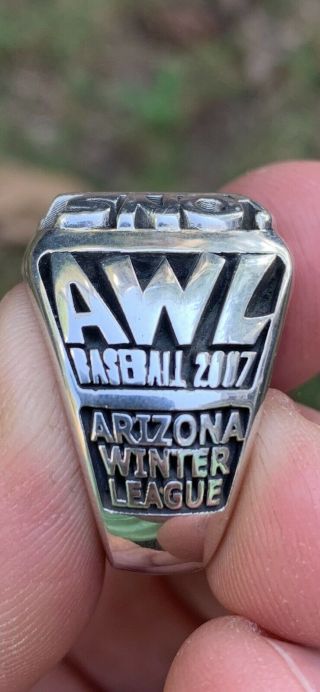 Vintage 2007 Sterling Silver Arizona Winter League Baseball Championship Ring 3
