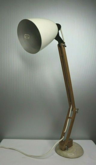 Rare Vintage Mid Century Maclamp With Wood Effect Arms And Metal Base