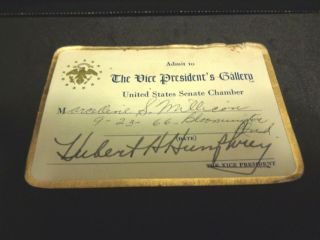 Hubert H Humphrey Vice President Gallery Invitation Signed 1966 Dated