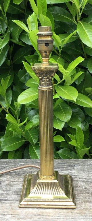 Vintage Brass Corinthian Column Table Lamp 11.  5” Tall