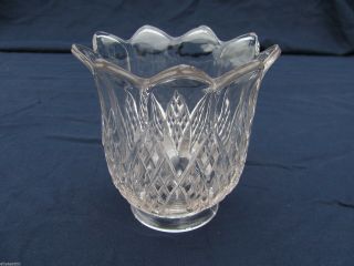 Vintage Pressed Cut Crystal Glass Shade 4 " With 2 1/4 Inch Fitter