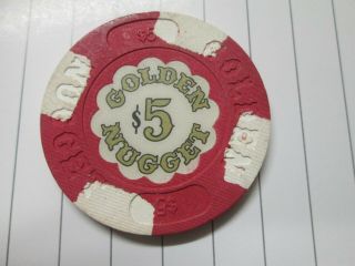 A $5.  Golden Nugget Casino Chip.  1st.  Issue In 1980.  Atlantic City,  Jersey.