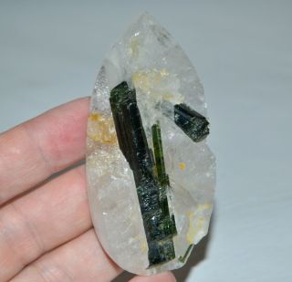 85mm Green Tourmaline Crystals on Matrix BIG Cabochon from Brazil 500 CT 2