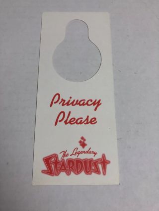 Stardust Closed Las Vegas Hotel Casino Room Housekeeping Dnd Privacy Sign