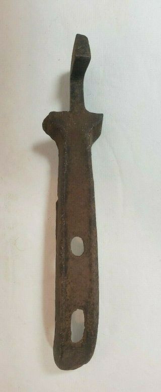 Antique Vtg Cast Iron Wood Stove Coal Burner Plate Lid Lifter? Handle Tool