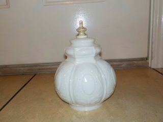 Vintage Milk Glass Ceiling Light Globe Shade Crown Design