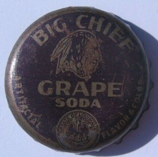 Big Chief Grape Soda Bottle Cap; Louisiana Tax Seal; Cork