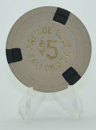 1954 Palace Club $5 Casino Chip Fallon Nevada Sm - Key Mold