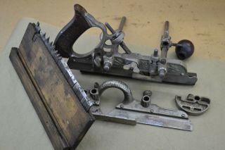 Vintage Stanley No.  45 Combination Plane With Cutters
