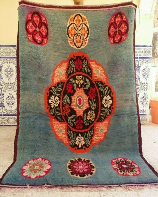 Vintage Moroccan Rug Tribal Handmade Rug Wool Azilal Carpet Berber 6 