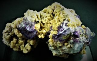 Purple Zoned Fluorite W/ Quartz & Mica Xls: Yaogangxian Mine.  Hunan Prov,  China