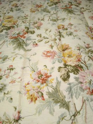 Vtg Ralph Lauren Full/queen Comforter Cream Sateen Pink Yellow Roses
