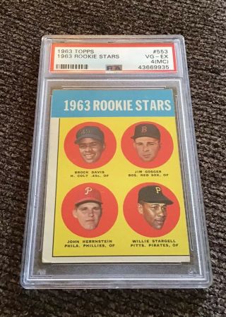 1963 Topps Willie Stargell Rookie 553 Psa4 Mc Vgex Vintage Baseball Card