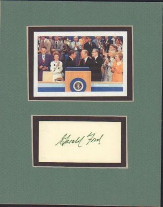 Gerald R Ford Ink Signed Card Autograph Signature President