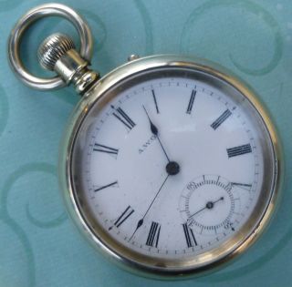 Vintage Waltham 16 Size Silver Color Pocket Watch /