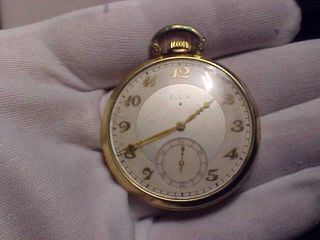 12 Size,  15 Jewels,  Elgin Pocket Watch,  Grade 315,  10k Gold Fillled - - - Running
