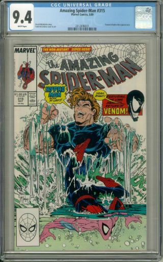 Spider - Man 315 (marvel Comics,  1989) Cgc Graded 9.  4 White Pages