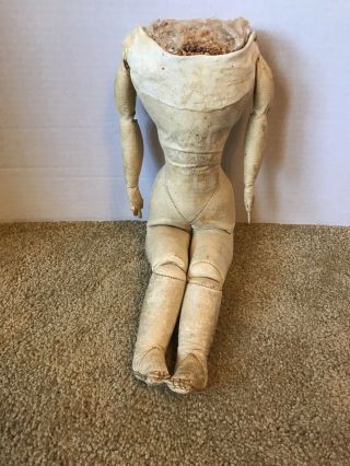 Antique 15 " French Fashion Leather Doll Body