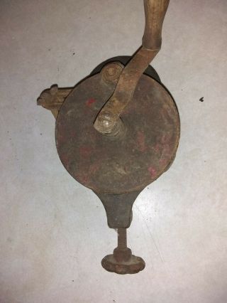 Vintage Tabletop Hand Crank Grinding Wheel Sharpening Tool Repaired