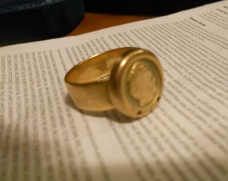 Vintage John Deere Waterloo 25 Year 10k Gold Ring Sz 9 1/4 Weight 9.  8 Grams
