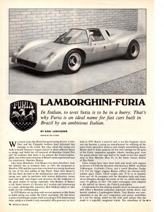 1973 Lamborghini - Furia 2 - Page Article / Ad
