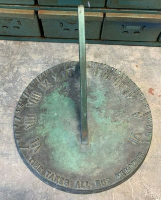 Antique Vintage Solid Bronze Colonial Sun Dial By A.  H.  Patch Clarksville,  Tenn