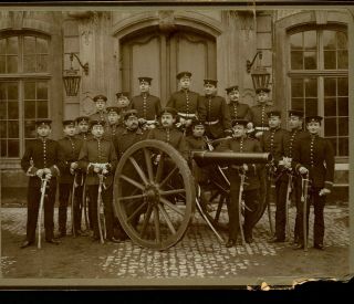 Wwi German Photo/picture,  7x10in,  Artillery Unit With Cannon,  1880s